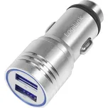 LogiLink Ladegerät USB nabíječka, funkce nouzového kladiva, 2x USB A, 10.5 W, stříbrná