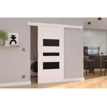 Nábytek PEGAS s.r.o. Posuvné dveře na stěnu CENTO 86 White+Black Lacobel