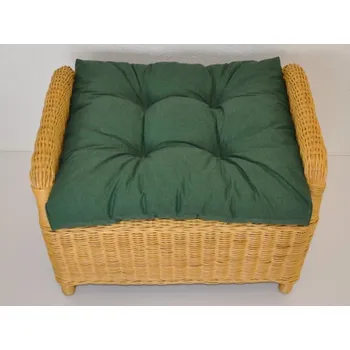 Podsedák Nábytek PEGAS Polstr na ratanovou taburetku Ear - látka tmavě zelený melír