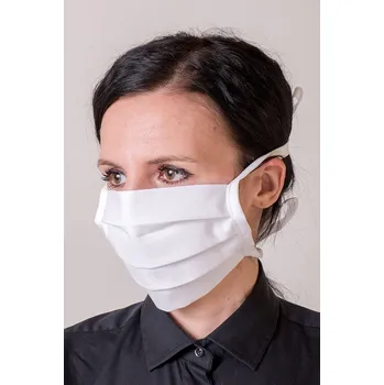 Plynová maska Bavlněná úpletová rouška na ústa a nos s kapsou - bílá
