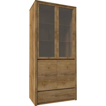 Knihovna Nábytek PEGAS s.r.o. Vitrína MONTANA W2D, Dub Lefkas