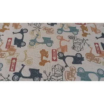 BYTEMA Dekorační látka skútry VESPA digitalní potisk šíře 140 cm