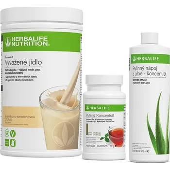 Doplněk stravy Herbalife sada Formula 1 - 780g Aloe 473 ml a Bylinný čaj 51g