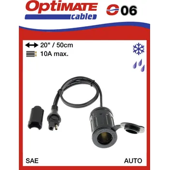 Nabíječka autobaterie Tecmate O06 / SAE-76 příslušenství k Accumate a Optimate - 12V voděodolná zásuvka zapalovač (samice)