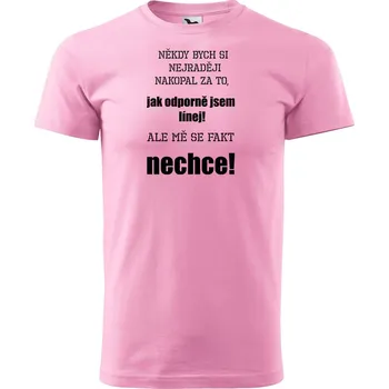 Pánské tričko DOBRÝ TRIKO Pánské tričko s potiskem LÍNEJ Velikost: S, Barva: Růžová