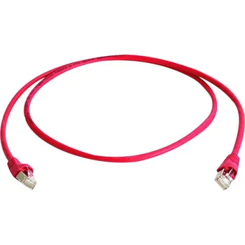 Síťový kabel Telegärtner RJ45 (křížený) síťový kabel CAT 6A S/FTP 5.00 m červená samozhášecí, bez halogenů