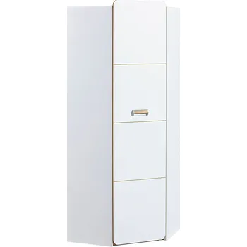 Dětská skříň Nábytek PEGAS s.r.o. Rohová šatní skříň LORENTO L14, Brilantní Bílá/Dub Nash