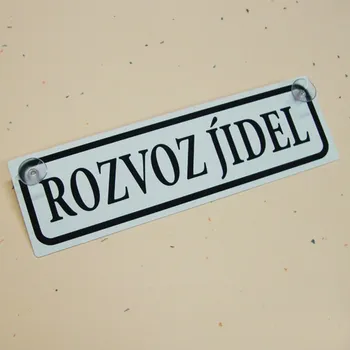 Značení cedulka rozvoz jídel