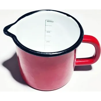 hrnek d10cm HL s výlevkou, měrka uvnitř, smalt, mix barev