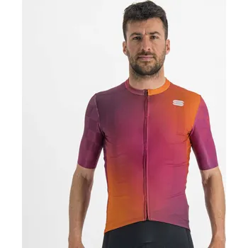 cyklistický dres SPORTFUL Cyklistický dres s krátkým rukávem - ROCKET - oranžová/bordó