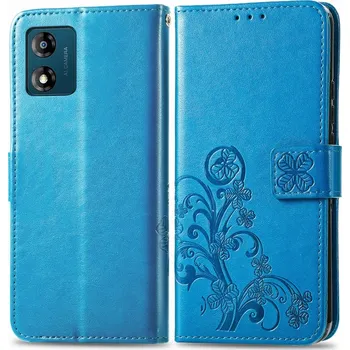 Pouzdro na tablet VSECHNONAMOBIL 58451 ART FLOWERS Peněženkový kryt Motorola Moto E13 modrý