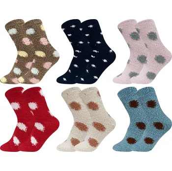 Dámské termo ponožky Emi Ross Dámské puntíkové termoponožky XLFH5078 6 párů Velikost: 35-38