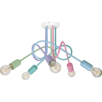Light for home - Závěsné svítidlo 1001/5MP1 MONDO, 5xE27/60W, růžová, tyrkysová, akvamarínová, fialová, modrá, 5xE27/60W, E27, růžová, tyrkysová, akvamarínová, fialová, modrá