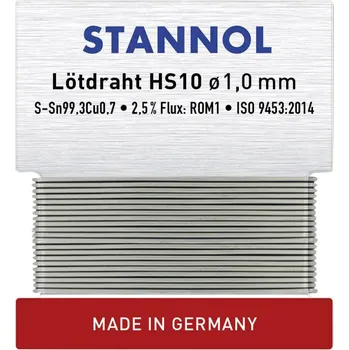 Příslušenství ke svářečce Stannol HS10 bezolovnatý pájecí cín bez olova Sn99,3Cu0,7 ROM1 6 g 1 mm