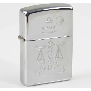 ZIPPO chrom poliert Waage Ha in kleiner Holzbox