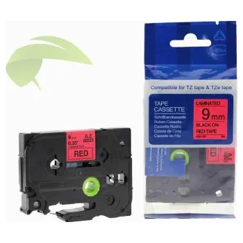 Pásek do tiskárny TONERSYP páska pro Brother TZe-421, 9mm x 8m, černý tisk / červený podklad
