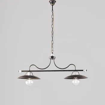 Light for home - Kovový lustr BL234-2-BR "Cantina" 2 X 60 Watt Max, hnědá, zlatá, 2 X 60 W, E27, Hnědá, zlatá