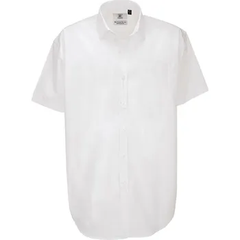 Pánská košile Košile pánská B&C Heritage s krátkým rukávem - bílá, 3XL