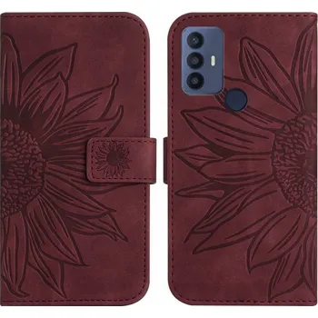 Příslušenství pro tablet VSECHNONAMOBIL 56306 ART SUN FLOWER Peněženkové pouzdro s řemínkem TCL 30 SE bordó