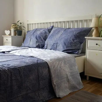 Povlečení Bavlněné povlečení - cik cak modré