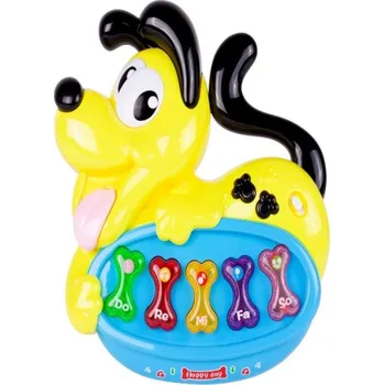 Hudební nástroj pro děti INTERAKTIVNÍ HUDEBNÍ PIANO BAREVNÝ PEJSEK MalPlay
