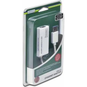Síťová karta Digitus USB 3.0 adaptér na Gigabit Ethernet , 1x RJ45, USB-A, 10/100/1000Mbps, USB 3.0 XP, Vista, 7, Max OS X, Linux