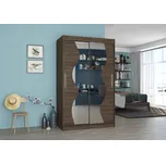 Nábytek PEGAS s.r.o. Posuvná skříň se zrcadlem OSWALD 120 Choco+Choco