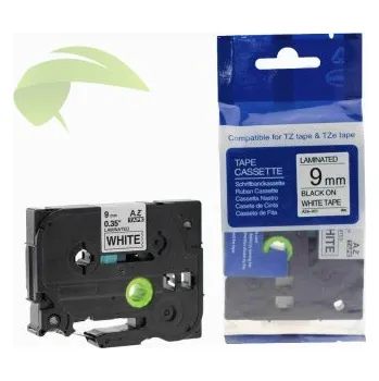 Pásek do tiskárny TONERSYP páska pro Brother TZe-221, 9mm x 8m, černý tisk / bílý podklad