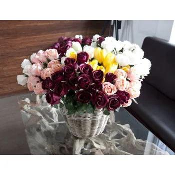 Max Umělá květina tulipán žlutý 67cm