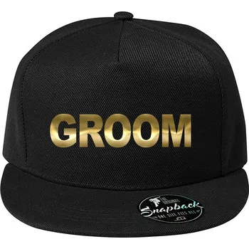 Kšiltovka Pánská snapback kšiltovka Groom, Barva Černá, Velikost 20,5×11 cm , Canvas Kšiltovka snapback Bezvatriko.cz 2118