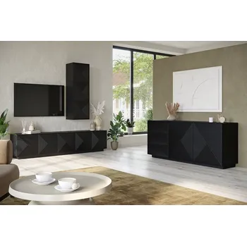 Koupelnový nábytek BOGART. Závěsná skříňka Asha - černý mat