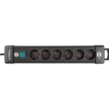 vypínač Brennenstuhl 1951160100 zásuvková lišta s vypínačem 6násobná černá DE schuko zástrčka/zásuvky 1 ks