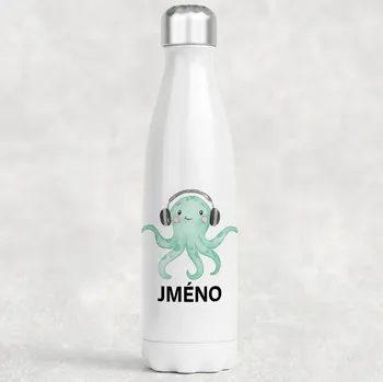 Sklenice Domovi Láhev se jménem - Chobotnice zelená 500ml