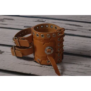 Zavazadlo na motocykl Kožený držák nápoje BP světle hnědý, 10x7cm