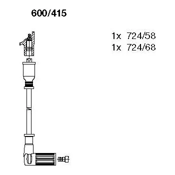 Zapalovací kabel Sada kabelů pro zapalování, , 7619338, BREMI, 600/415