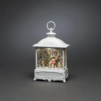 Svítilna Konstsmide 4396-200 LED svítilna Santas s ptáky teplá bílá LED bílá naplněné vodou, časoměřič, s motivem sněhu, se spína
