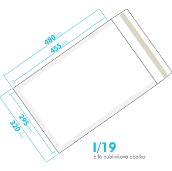 Obálka Bílá bublinková obálka I/19 vnitřní rozměr 295x455 mm