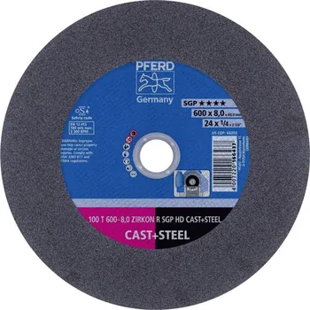 Brusný kotouč PFERD TOOLS 100 T 600-8,0 ZIRKON R SGP HD CAST+STEEL/60,0 66397196 řezný kotouč rovný 600 mm 5 ks kalená ocel , litina ,