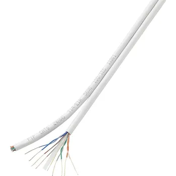 Síťový kabel TRU COMPONENTS Duplex-ethernetový síťový kabel CAT 6 F/UTP 8 x 2 x 0.196 mm² bílá 100 m