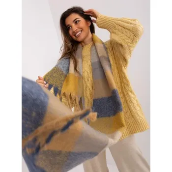 Šátek Dámská šála s třásněmi ZEMA hnědé šedá