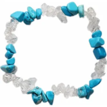 Náramek Křišťál a tyrkys náramek sekaný