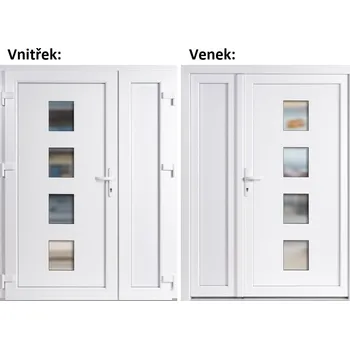 Vchodové dveře SOFT 010+Panel Plný 130x200 cm levé Bílá/bílá