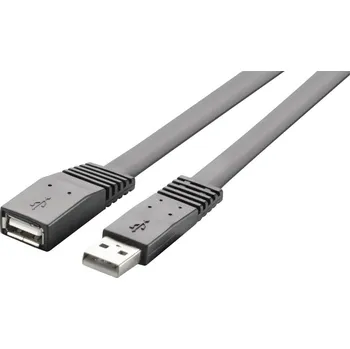 Elektrická zásuvka Renkforce USB kabel USB 2.0 USB-A zástrčka, USB-A zásuvka 1.00 m černá flexibilní provedení RF-4087404