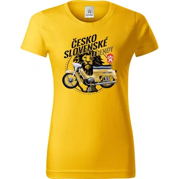 Jawa Pionýr - žlutý - ČESKOSLOVENSKÉ LEGENDY, V26 - Dámské tričko Basic - Nejoblíbenějí - M