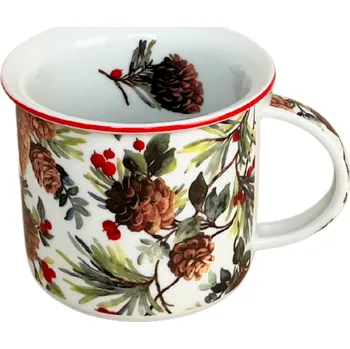 Český porcelán, a.s., Dubí Hrnek Tina, 250 ml, borovicové šišky, porcelán Dubí