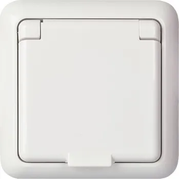Elektrická zásuvka SCHN 225044 ELSO Fashion IP44 - zásuvka SCHUKO s víčkem IP44, 250V 16A, čistě bílá