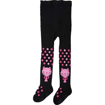 Dívčí oblečení Dětské punčocháče WOLF P2310, černé s kočičkou