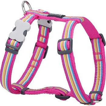 Postroj pro psa Postroj pro psa střední Red Dingo 20mm/45-66cm Horizontal Stripes Hot Pink