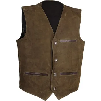 Pánské oblečení Kožená vesta OLIVE velikost: 56