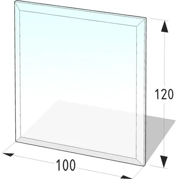 LIENBACHER 8 mm sklo podkladové pod kamna obdélník 100/120 cm